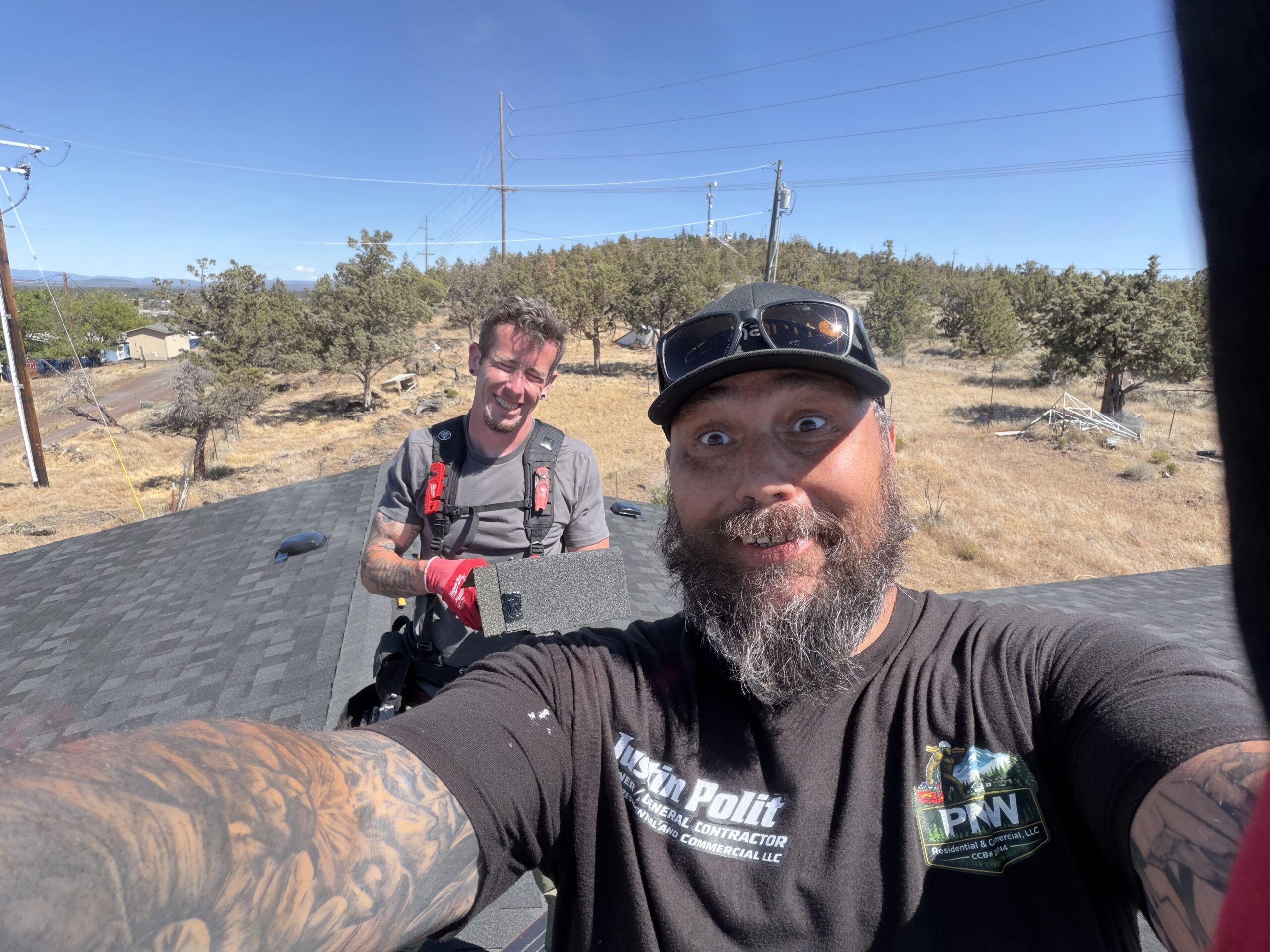 Travis and Justin, owners of PNW Residential and Commercial, on a Central Oregon jobsite